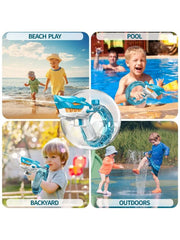 Aqua Blue - SharkBlast 3000 - High-Quality Electric Shark Water Gun Pichkari – Automatic High-Pressure Spray Gun for Kids’ Outdoor Summer Fun