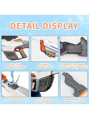 White - SplashMaster X1 - High Power Automatic Water Suction Electric Squirt Gun - Light-Up Blaster for Adults & Kids