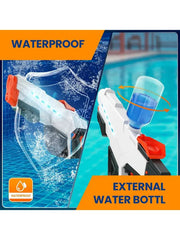 White - SplashMaster X1 - High Power Automatic Water Suction Electric Squirt Gun - Light-Up Blaster for Adults & Kids