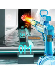 Electric Water Gun blue Pichkari with Light Up LED – Automatic Water Squirt Gun for Kids, Summer Fun & Pool Party Toys
